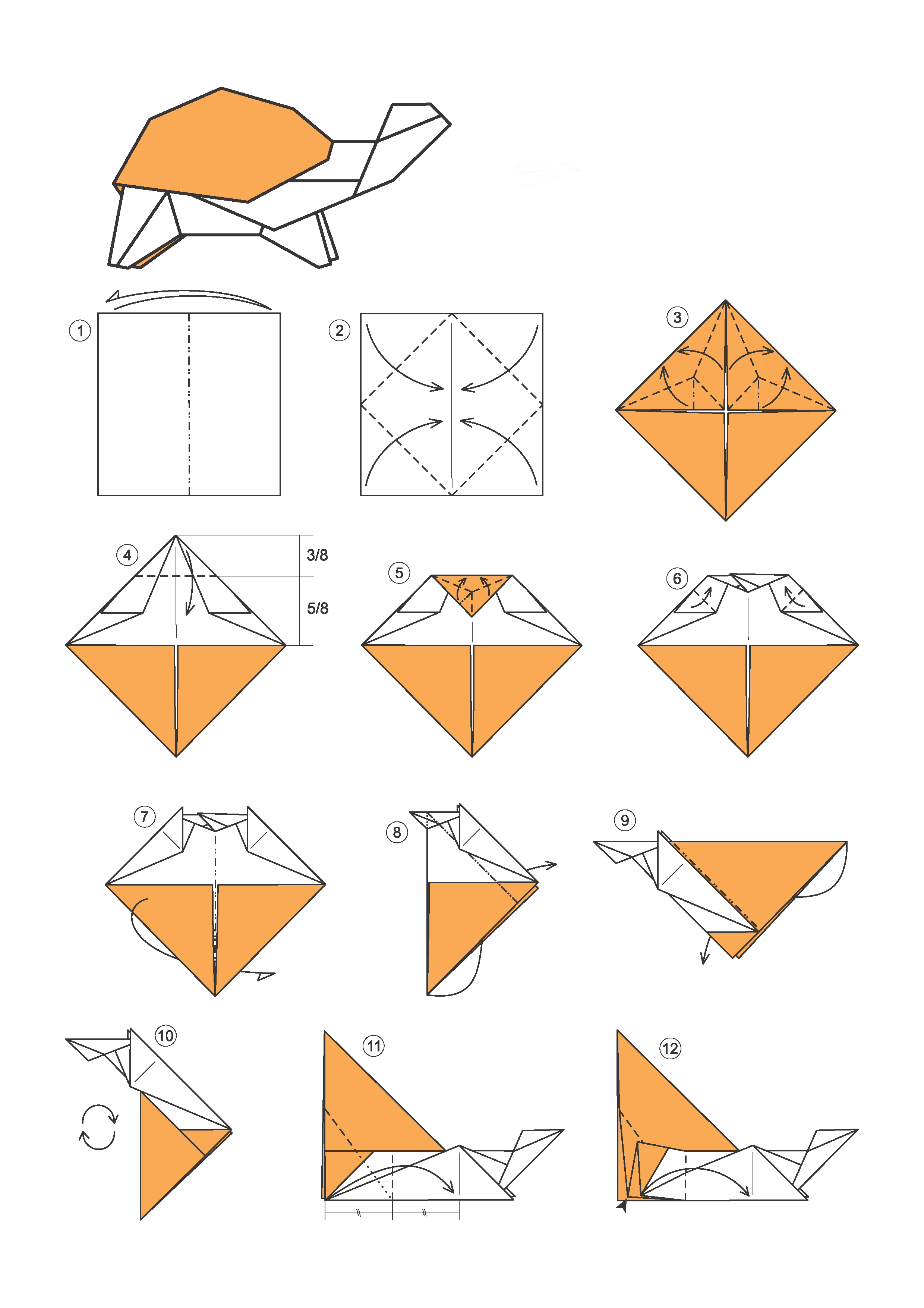 Черепаха модульное оригами схема
